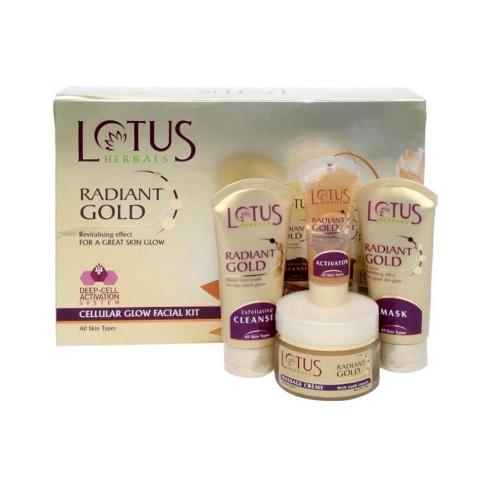 Lotus Herbals Lotus Radiant Gold Facial Kit For Instant Glow With 24K Pure Gold & Papaya
