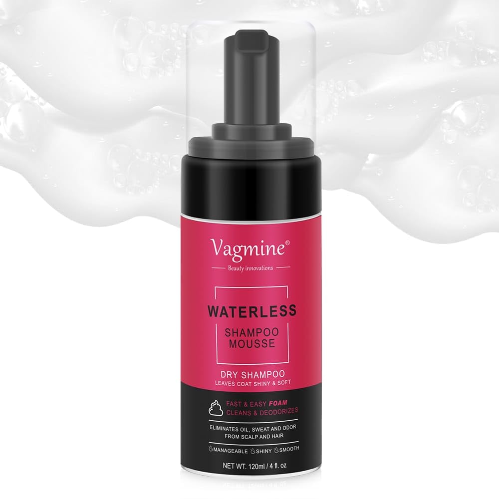 VAGMINE Waterless Shampoo Mousse, Dry Shampoo - 120ml | Fast & Easy Foam Cleanser | Leaves Hair Shiny, Soft & Fresh | Ideal for Quick Cleanups, No Water Needed | Convenient Hair Care Solution