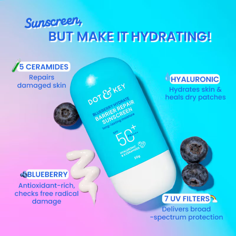 Dot & Key Blueberry Hydrate Barrier Repair Sunscreen SPF 50+ PA++++ In-Vivo Tested