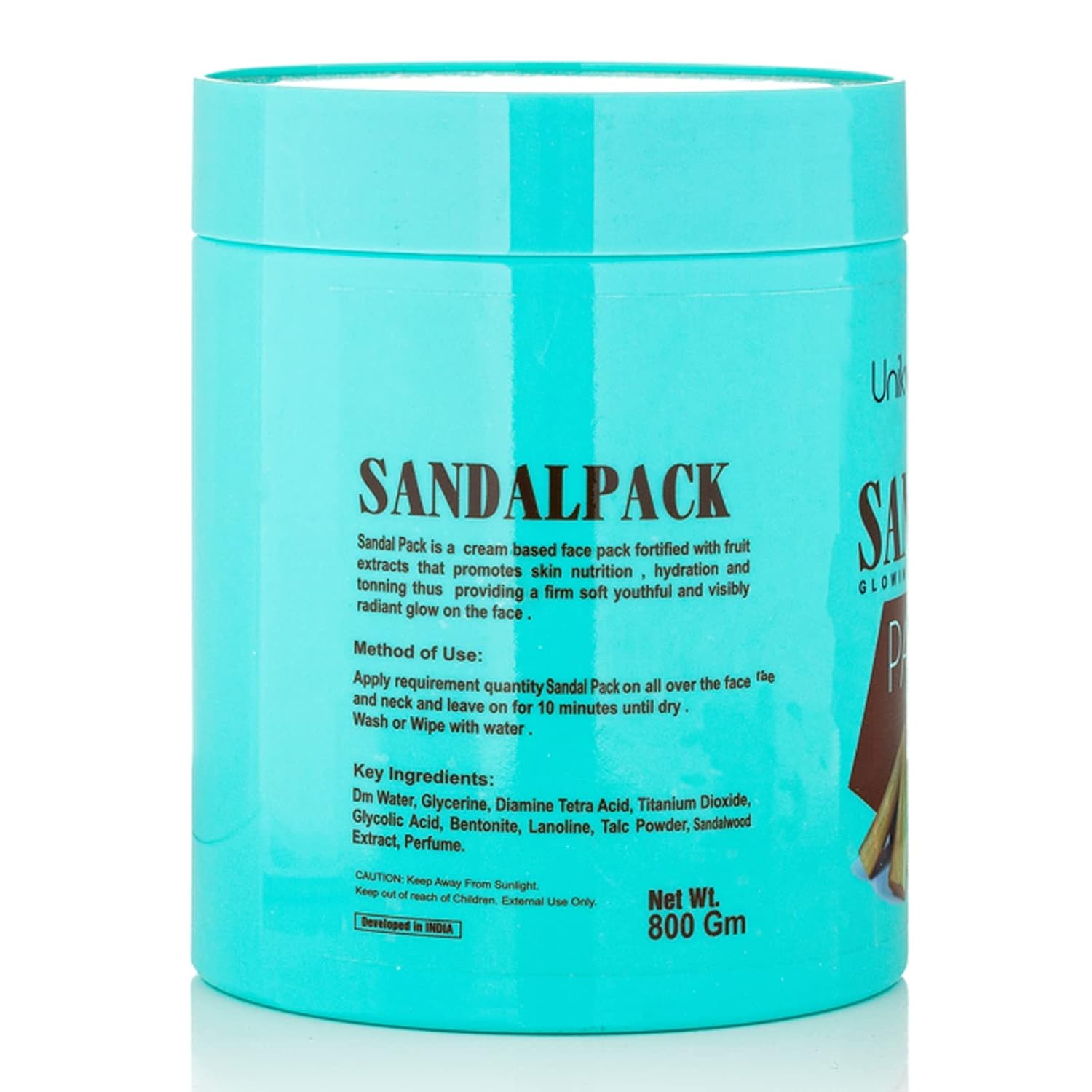 Unik Veda Nourishing Sandalwood Face Pack For Glowing Skin for Skin Nutrition, Hydration and Toning Cream Based With Multani Mitti, Glycerin n Fruit Extracts | Chandan Face Pack For Women n Men, 800 Gm
