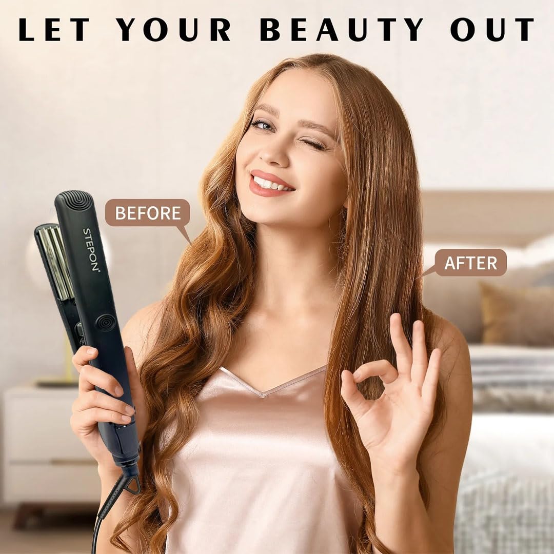 STEPON - Professional Hair Straightener Ultra Series 3 || Professional Flat Iron for Silky Smooth Hair || Fast Heating Technology || Ergonomic Design