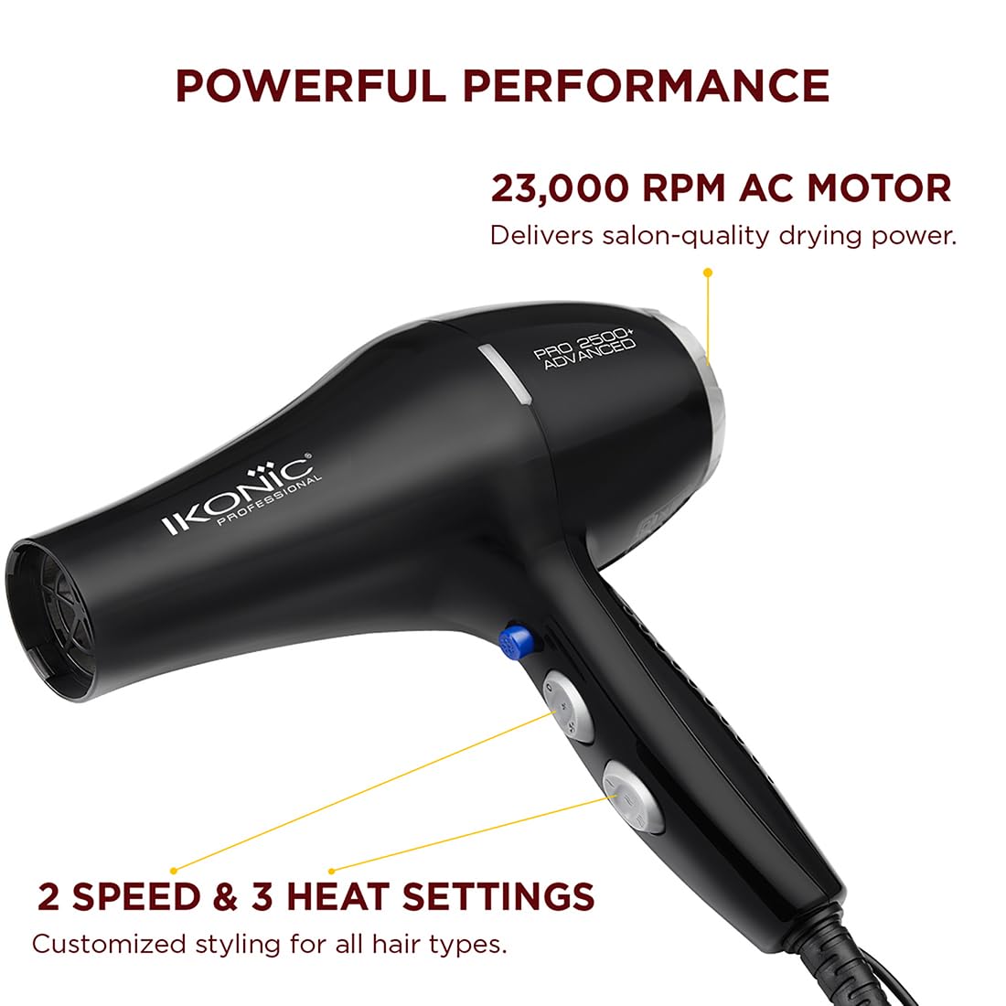 IKONIC PROFESSIONAL 2500+ ADVANCED HAIR DRYER