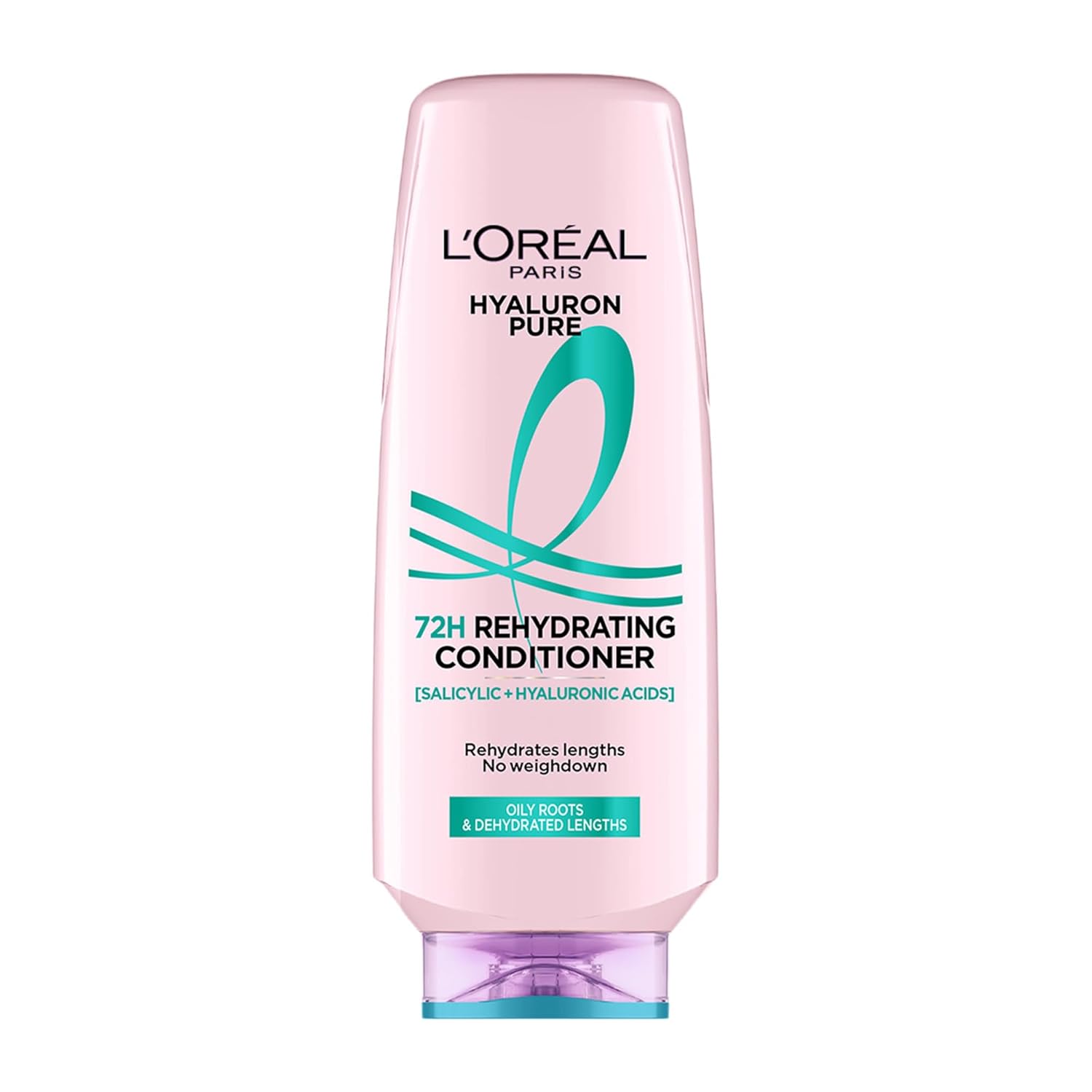 L'OREAL PARIS Unscented Hyaluron Pure 72H Rehydrating Conditioner for All Hair Types For Smooth Tangle-Free Hair,