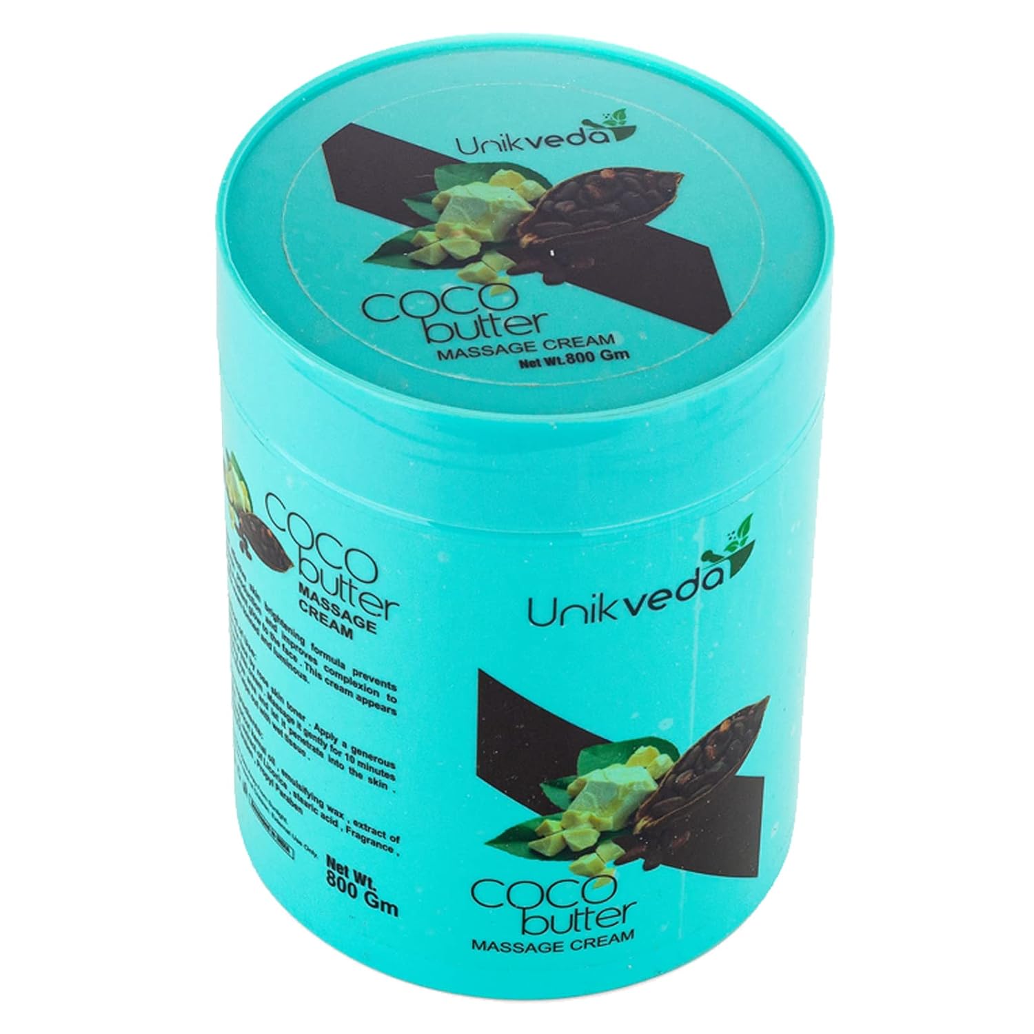 Unik Veda Coco Butter Massage cream For Softer, Glowing, Skin n Improving Complexion With Coco Butter, Apricot Kernel Oil, Liquorice n Ginseng Extracts | Face massage Cream For Women n Men. 800 Grams