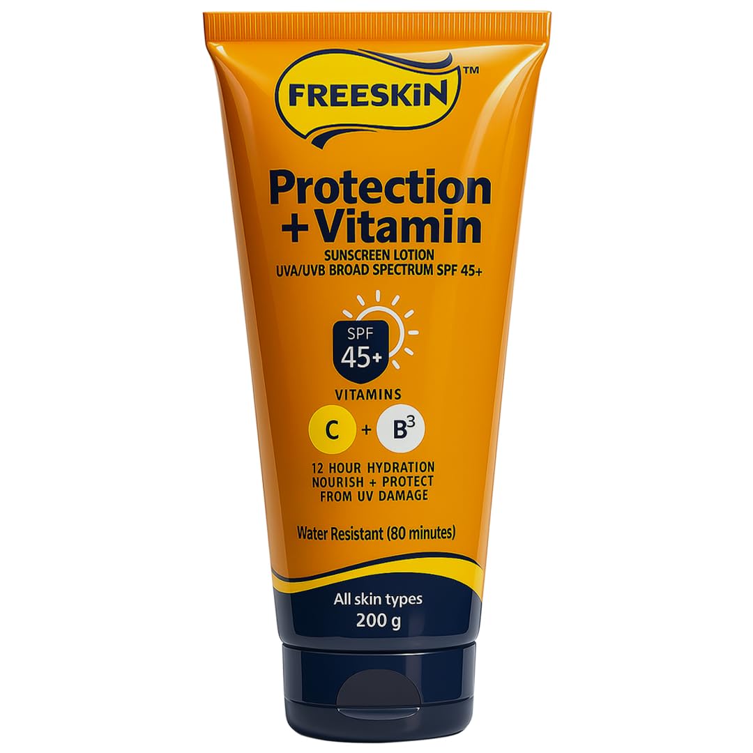 Free Skin Protection + Vitamin Sunscreen Lotion SPF 45+