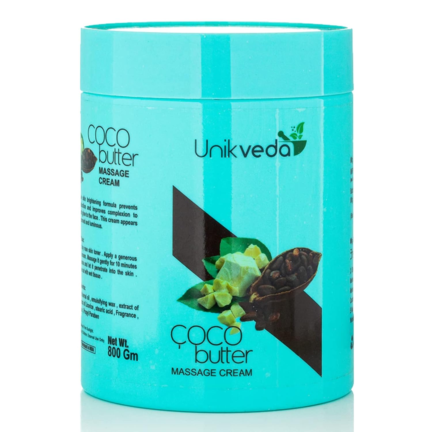 Unik Veda Coco Butter Massage cream For Softer, Glowing, Skin n Improving Complexion With Coco Butter, Apricot Kernel Oil, Liquorice n Ginseng Extracts | Face massage Cream For Women n Men. 800 Grams