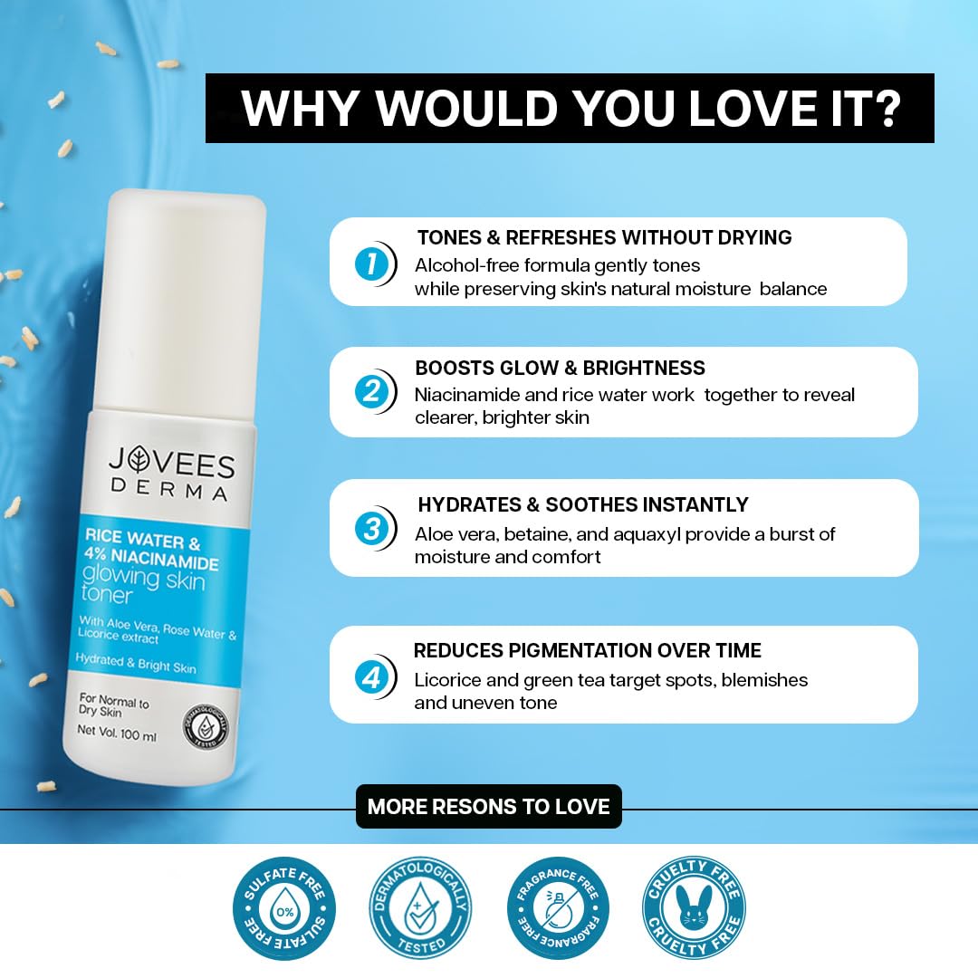 Jovees Derma 4% Niacinamide & Rice Water Toner