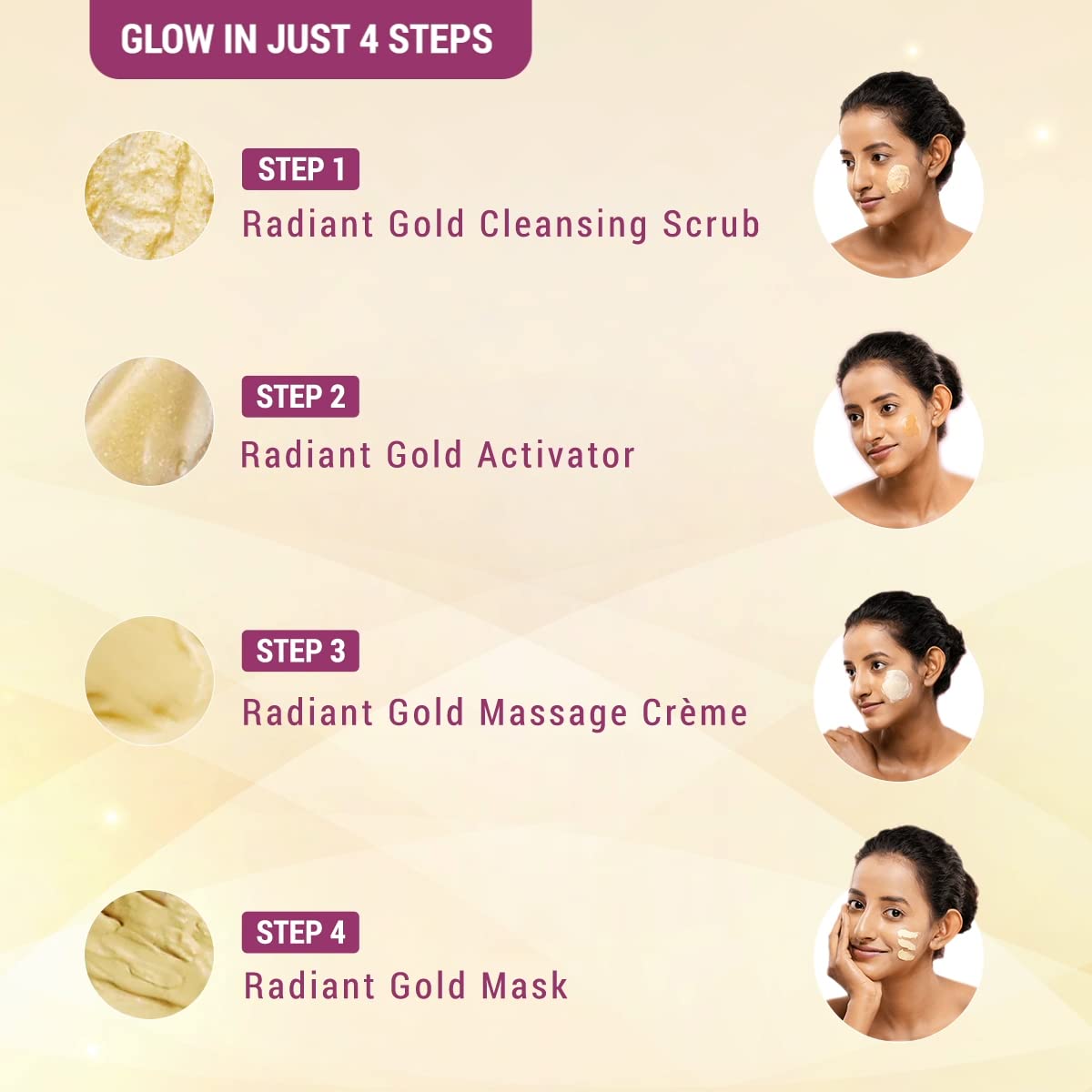 Lotus Herbals Lotus Radiant Gold Facial Kit For Instant Glow With 24K Pure Gold & Papaya