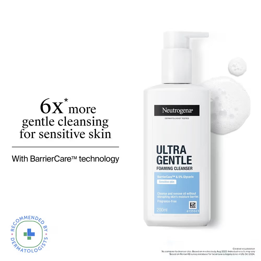 Neutrogena Ultra Gentle Foaming Face Cleanser Protect Skin Moisture