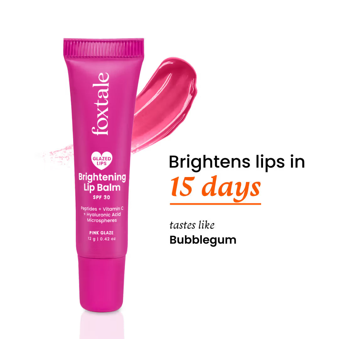 Foxtale Brightening Lip Balm with Peptides, Vitamin C & Hyaluronic Acid for Dry Lips
