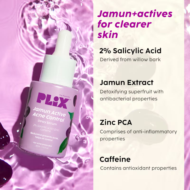Plix Jamun Active Acne Regime With Cleanser & Toner To Unclog Pores & Reduce Acne