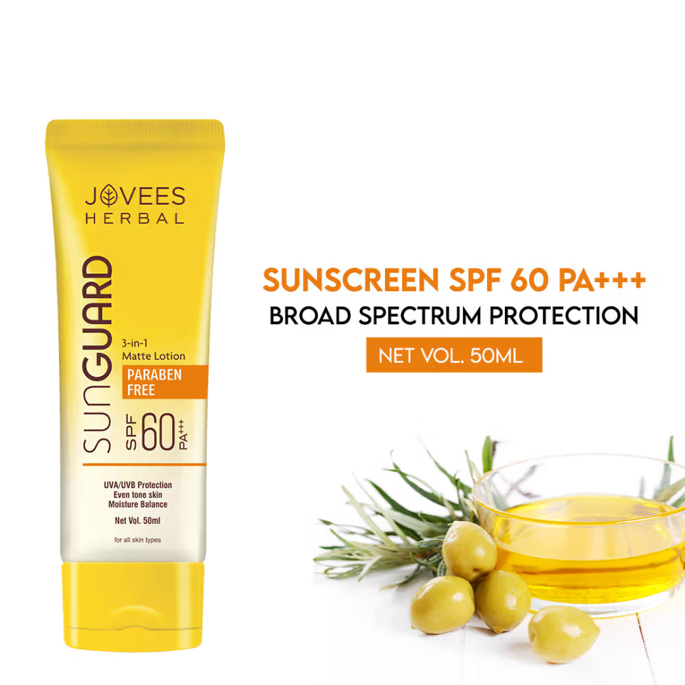 Jovees Herbal Sun Guard Lotion SPF 60 PA+++ 3 In 1 Matte Lotion