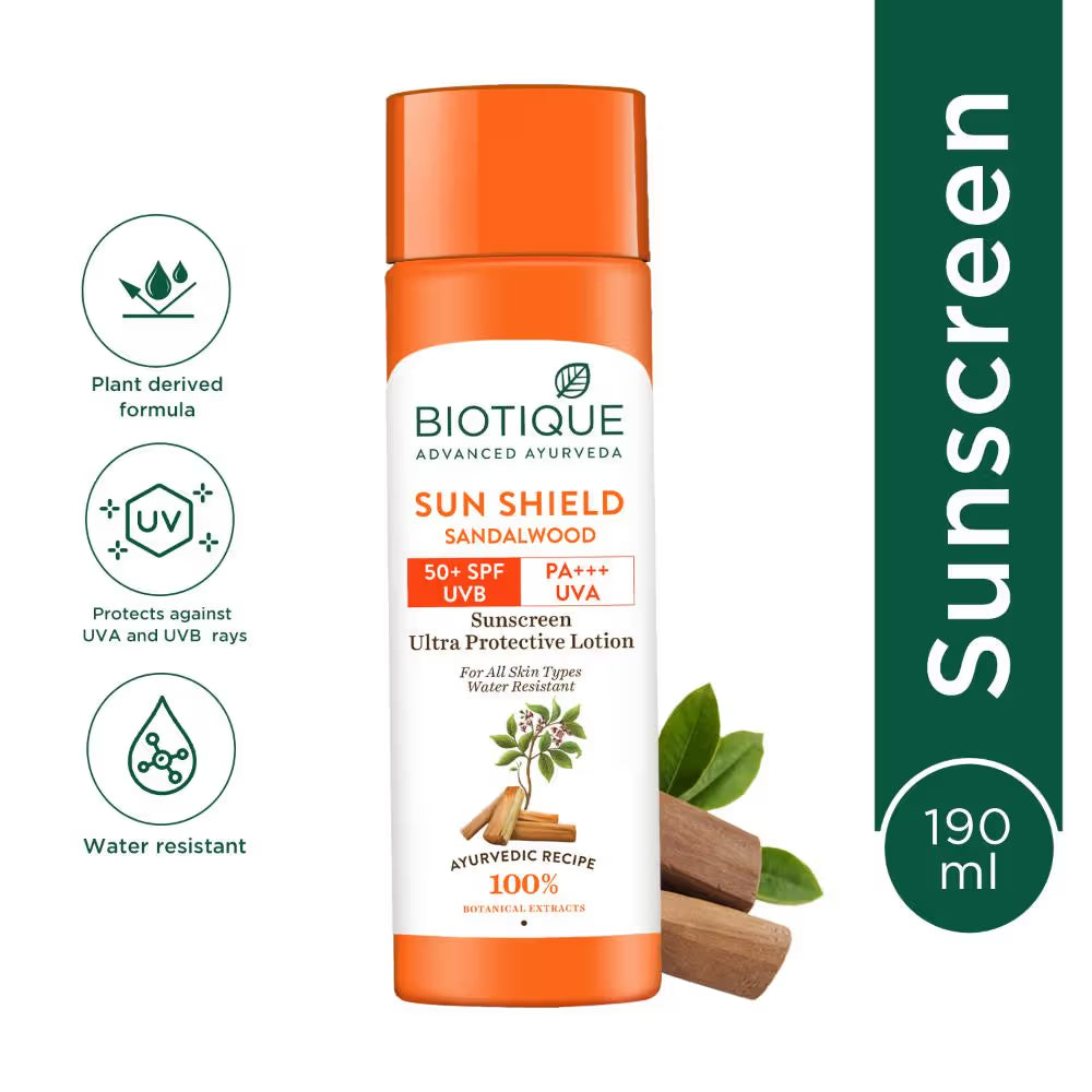 Biotique Bio Sandalwood Sunscreen Ultra Soothing Face Lotion, SPF 50+