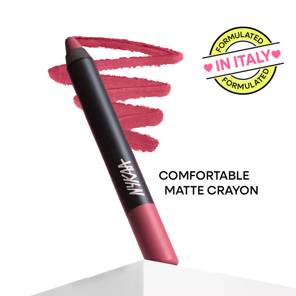 Nykaa Matte-illicious Transferproof Lip Crayon Lipstick