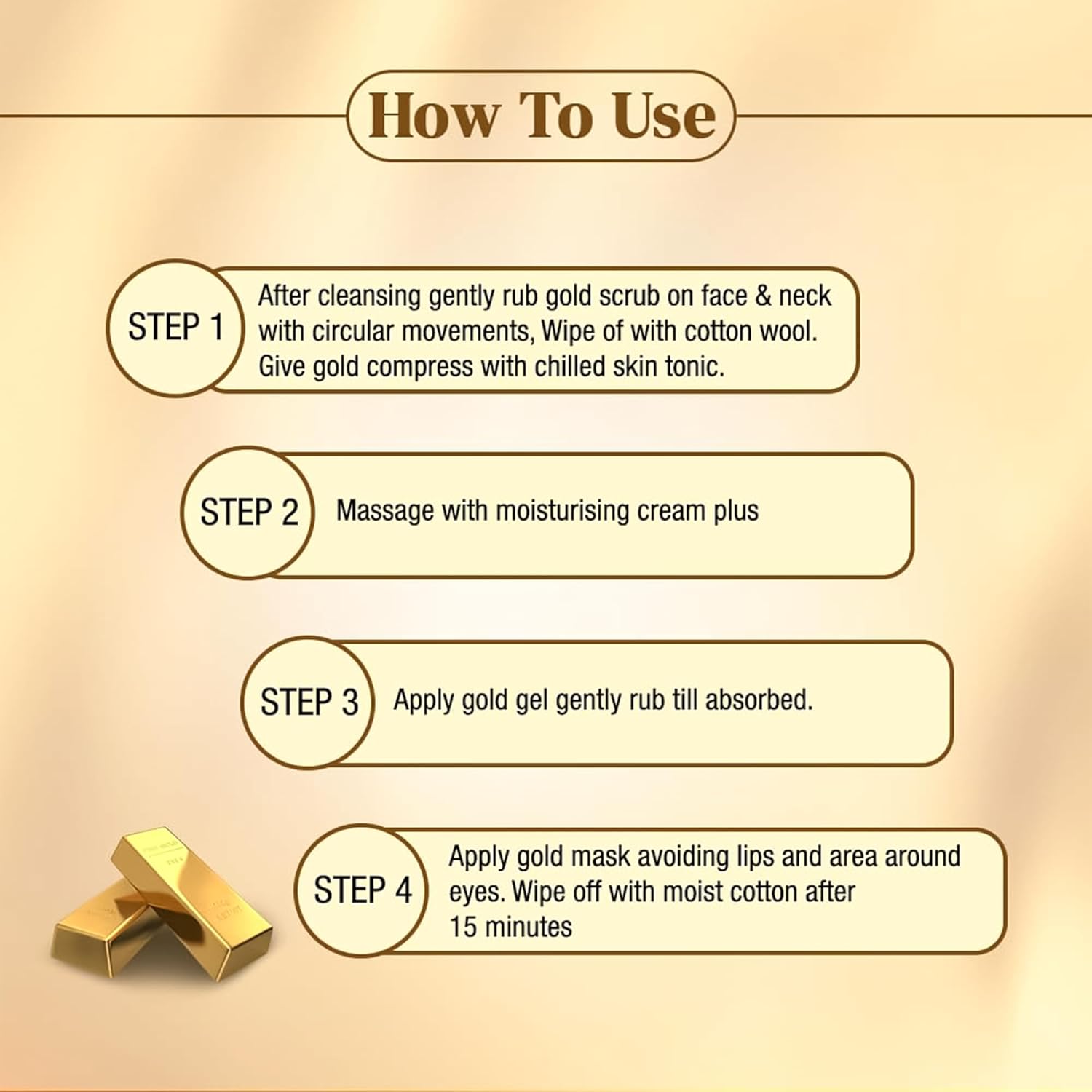 Shahnaz Husain Gold Facial Kit For Instant Glow with 24k Pure Gold | 4 Easy Steps With Complimentary Skin Tonic