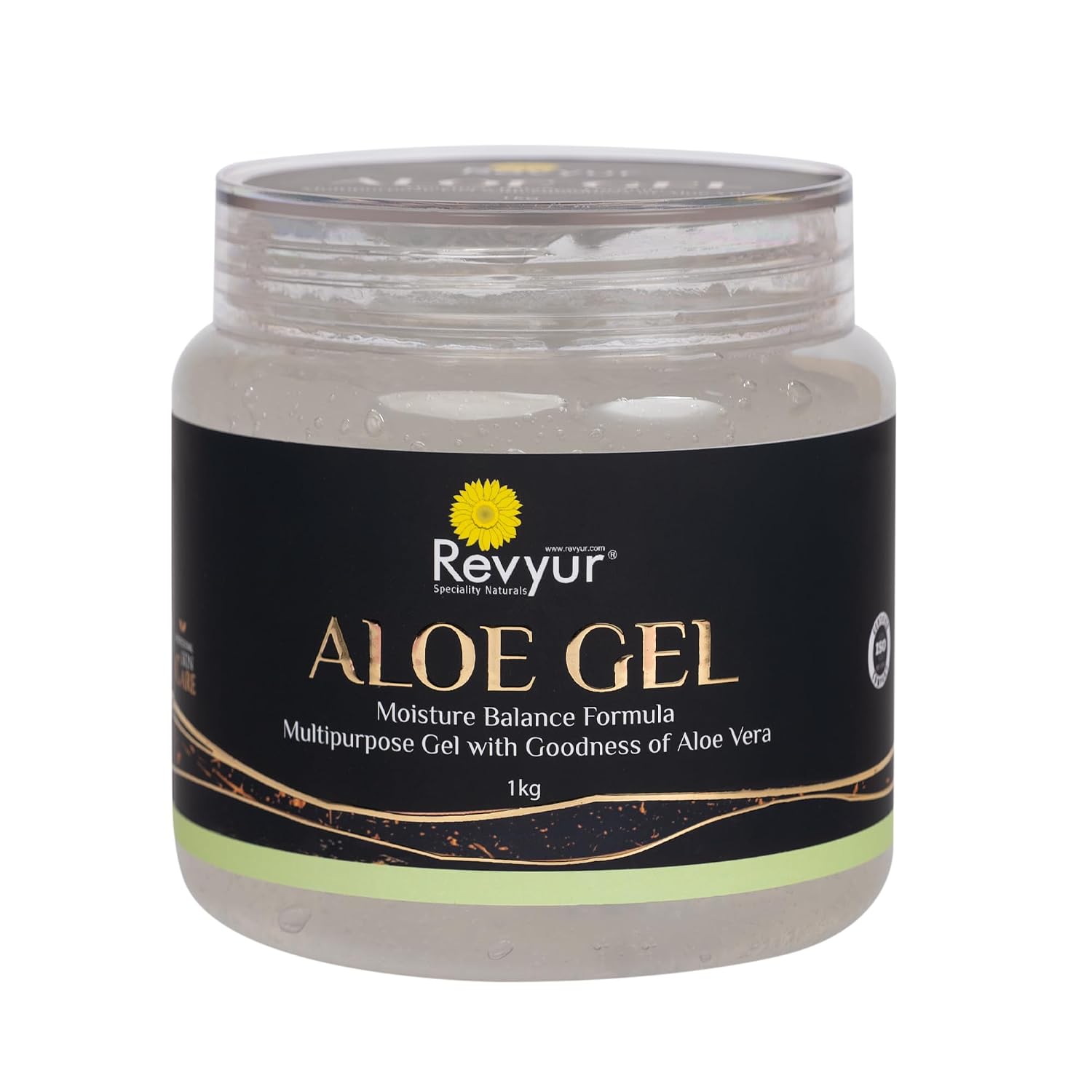 Revyur Aloe Vera Gel for Face, Skin & Hair - Optimum Gel For Glowing Skin, 100% Organic Natural Extract with Vitamin E | For Both Men and Women