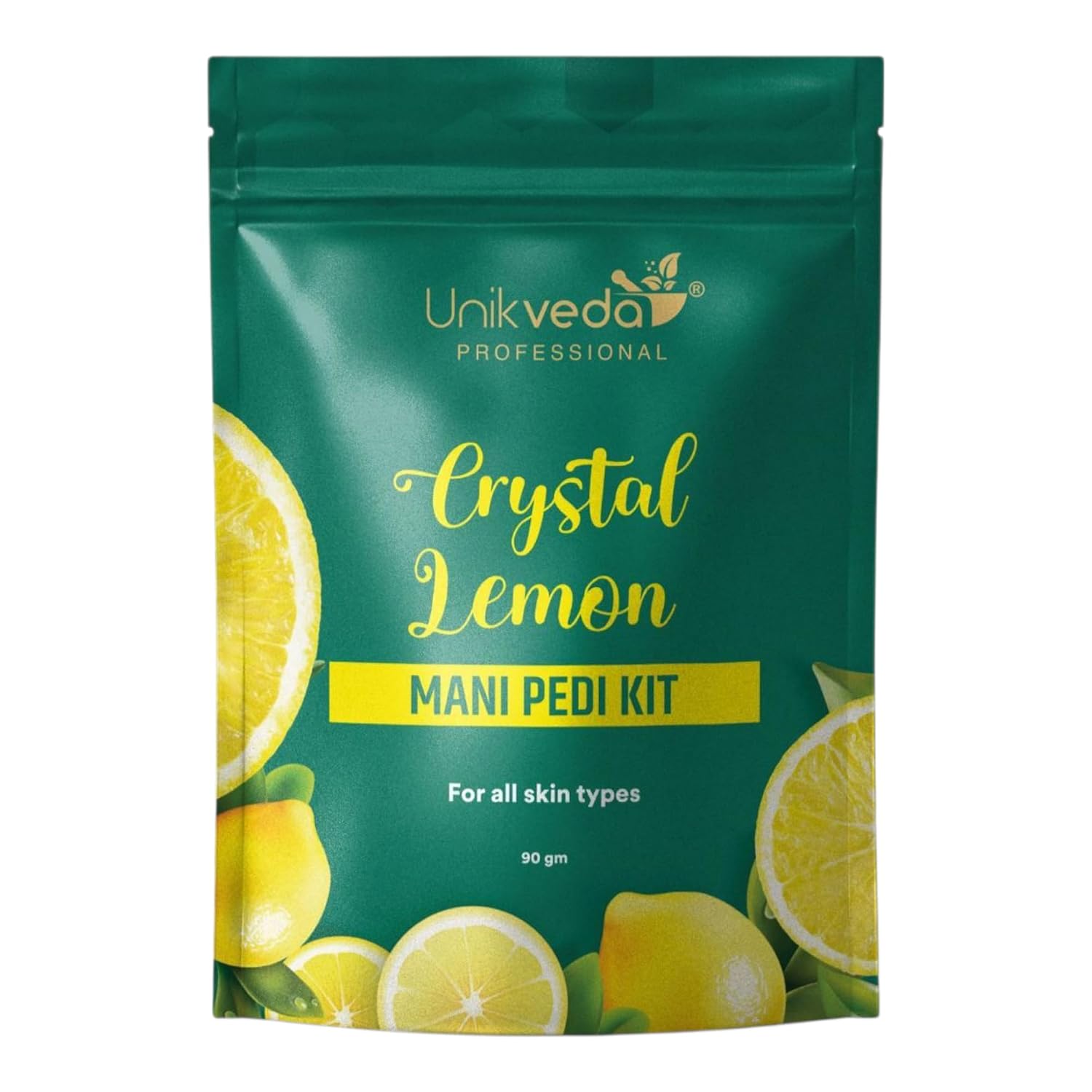 UNIKVEDA Professional Crystal Lemon Mani Pedi Kit, All Skin Types, Rejuvenating Moisturizing Treatment, 90g