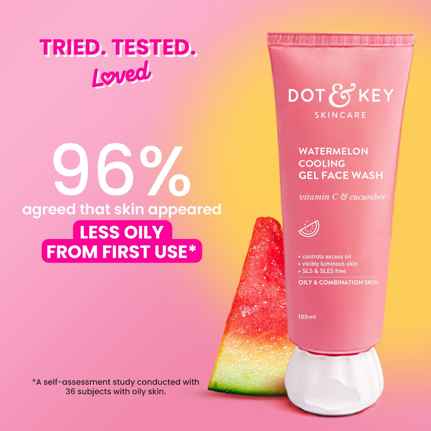 Dot & Key Watermelon Cooling Gel Face Wash With Vitamin C & Cucumber | Face Wash For Glowing Skin|Oil Free |Removes Excess Oil & Dirt | For Combination & Oily Skin| For Women & Men