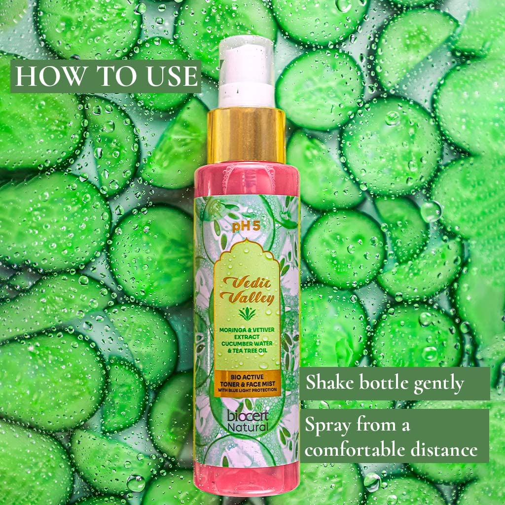 Vedic Valley Natural Face Mist & Toner with Cucumber & Tea Tree Oil