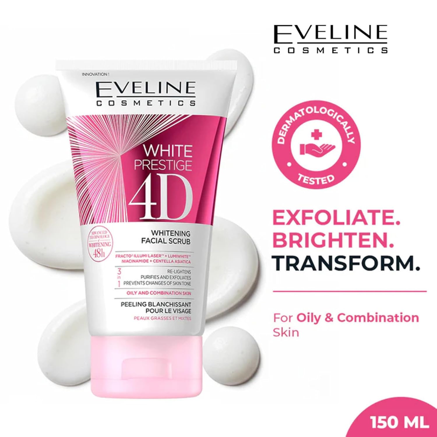 Eveline Cosmetics White Prestige 4D Face Scrub