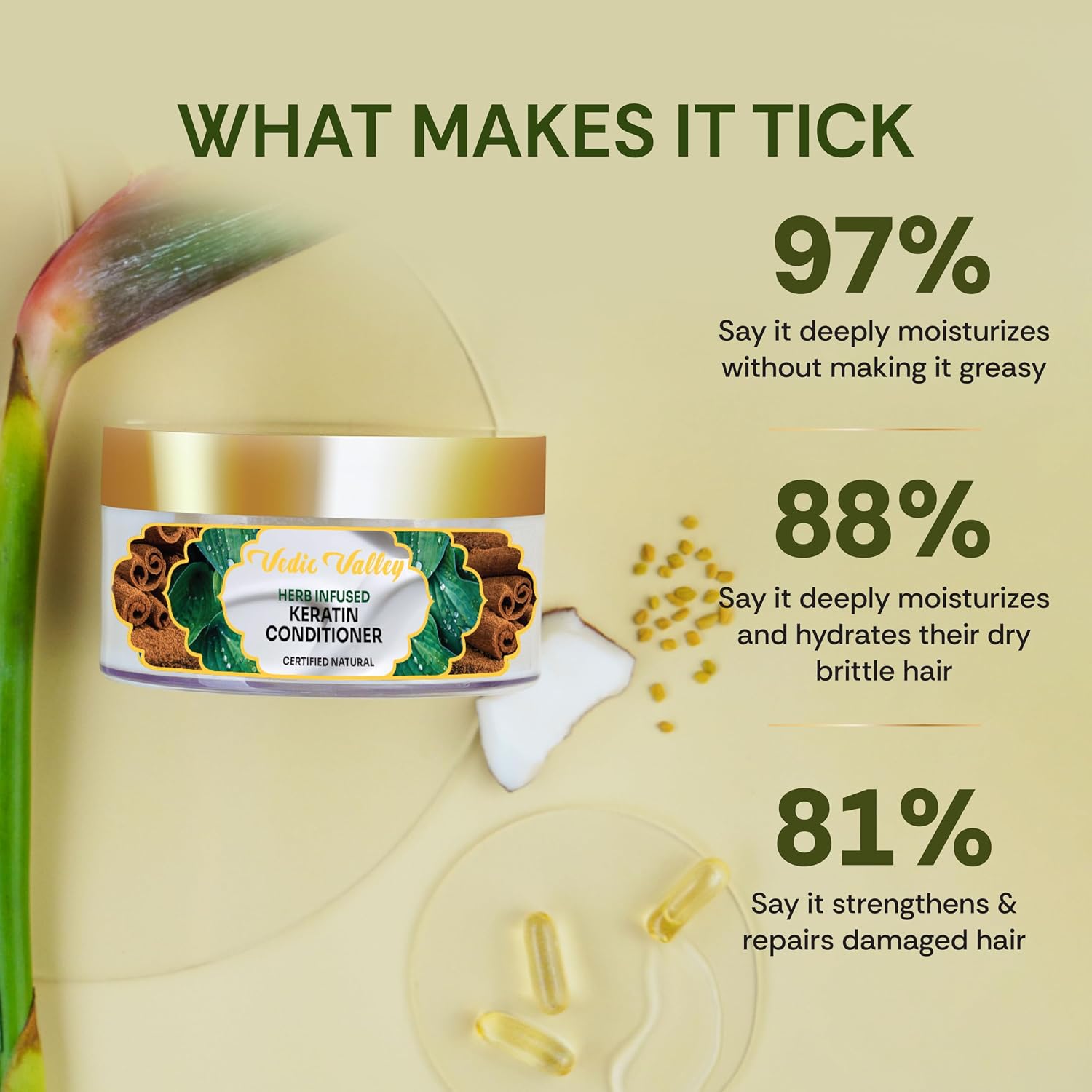 Vedic Valley Herbal Keratin Conditioner with Honey, Argan Oil