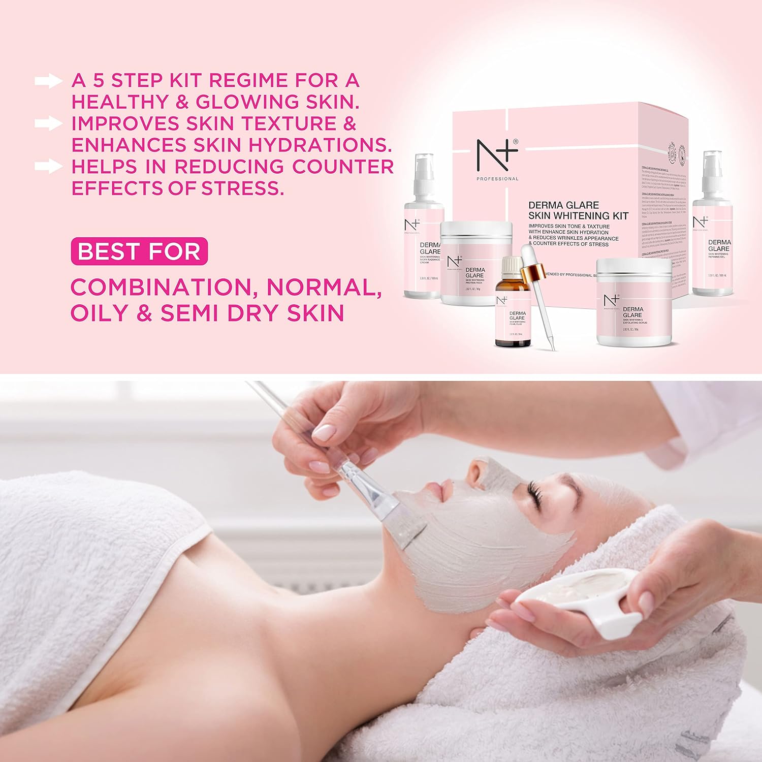 + Professional Derma Glare Skin Whitening Kit | Advanced Whitening Treatment For Women 400GM