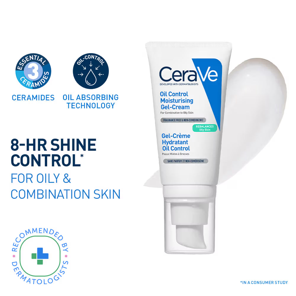 CeraVe Oil Control Gel-Cream Lightweight Moisturizer For Oily & Combination Skin With Shine Control