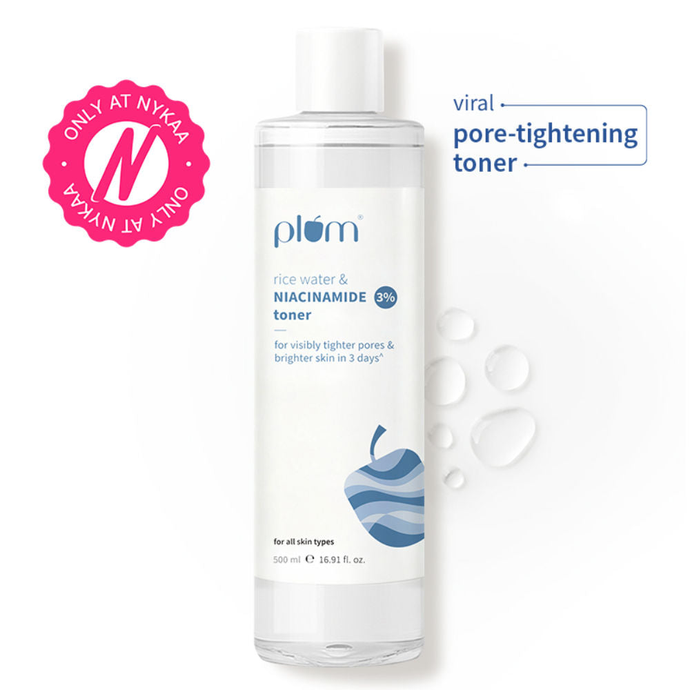 Plum 3% Niacinamide Toner With Rice Water, For Pores & Blemishes, Normal To Oily Skin Type