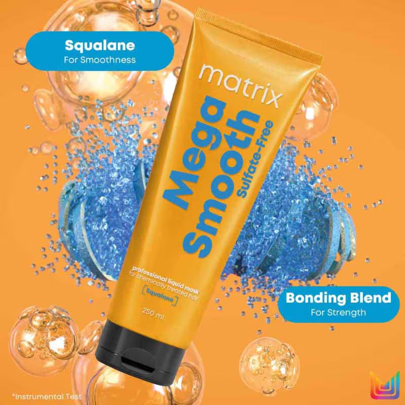 Matrix Mega Smooth Sulfate-Free Liquid Hair Mask with Squalene for 5X Stronger Hair