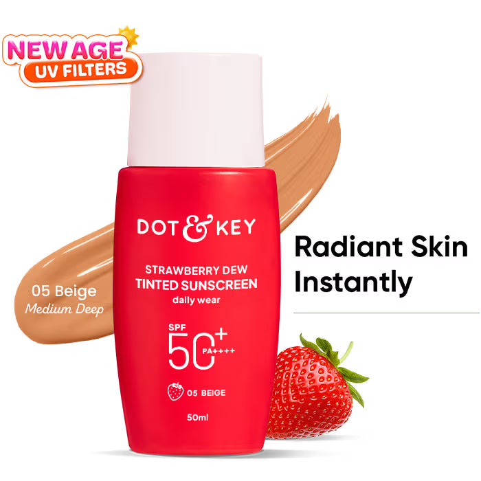 Dot & Key Strawberry Dew Tinted Sunscreen In-Vivo Tested SPF 50+ PA++++ for Daily Wear -01 Porcelain