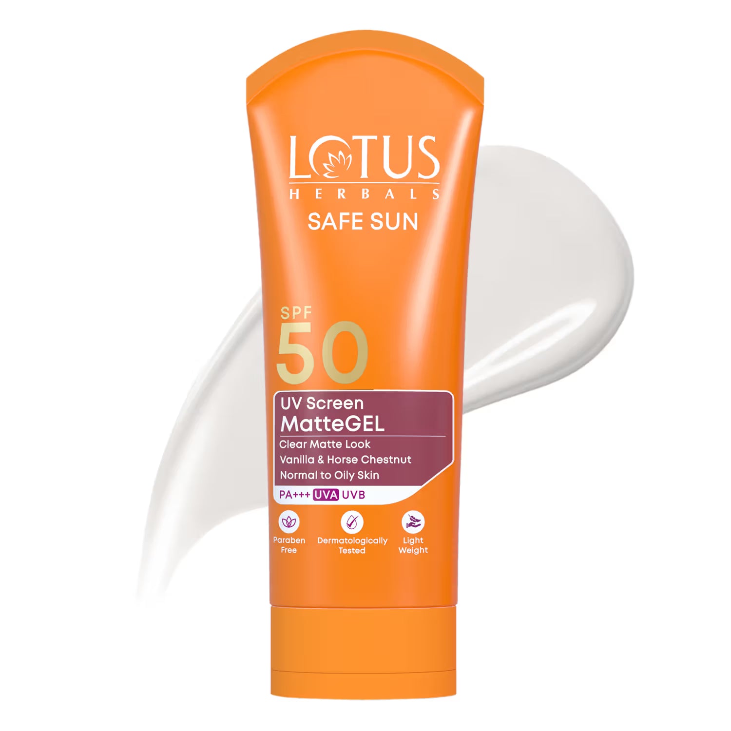 Lotus Herbals Safesun Uv Screen Matte Gel Sunscreen SPF 50 PA+++ In Vivo Tested No White Cast