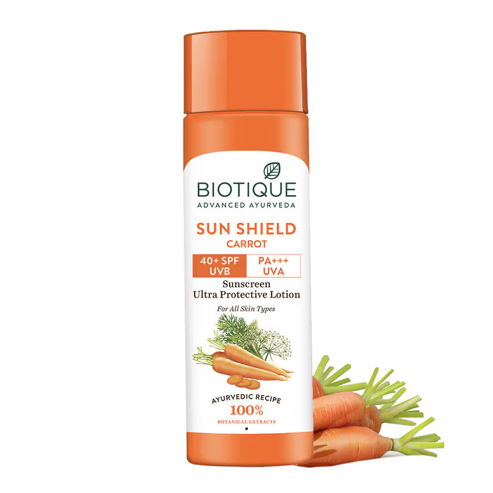 Biotique Sun Shield Carrot Ultra Protective Face Lotion Sunscreen SPF 40+