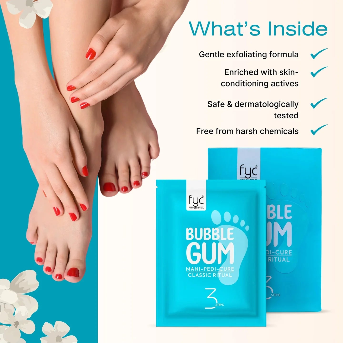 Fyc Professional Bubble Gum 3 Step Manicure & Pedicure Kit
