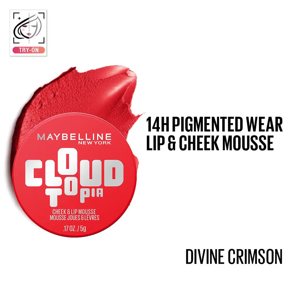Maybelline New York Cloudtopia Cheek & Lip Mousse Blush, Lightweight Mousse