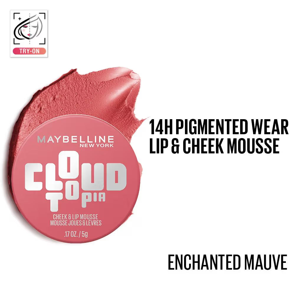 Maybelline New York Cloudtopia Cheek & Lip Mousse Blush, Lightweight Mousse