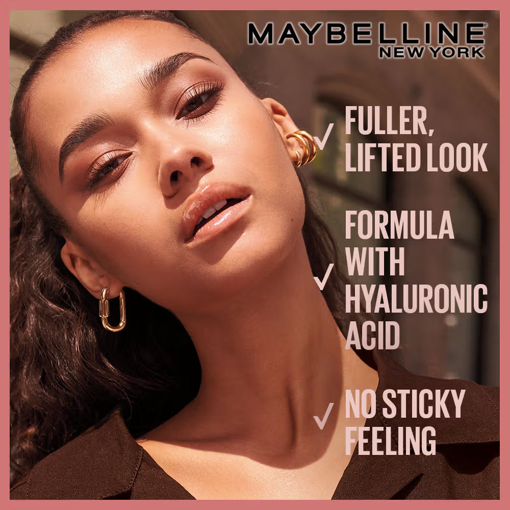 Maybelline New York Lifter Gloss - Bubblegum, Tinted Lip Gloss With Hyaluronic Acid & Long-lasting