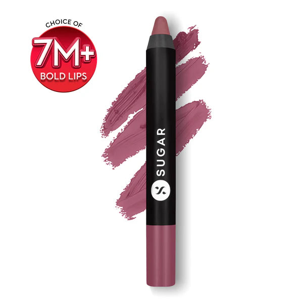 SUGAR Matte As Hell Crayon Lipstick With Free Sharpener,Lasts Up To 8+ Hours