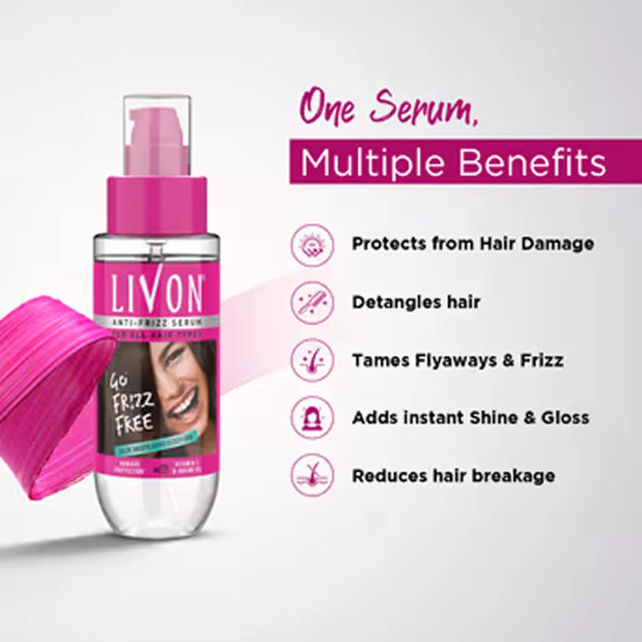 Hair Serum for Women & Men, All Hair Types for Smooth, Frizz free & Glossy Hair, 50 ml