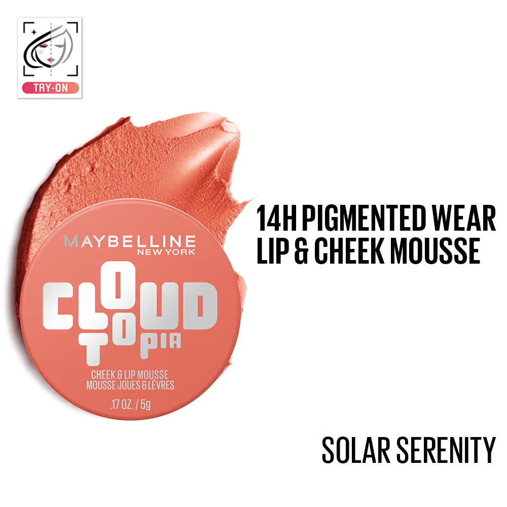 Maybelline New York Cloudtopia Cheek & Lip Mousse Blush, Lightweight Mousse