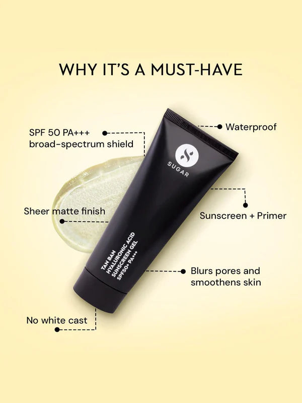 Sugar Tan Ban Hyaluronic Acid Sunscreen Gel with SPF 50+ PA+++