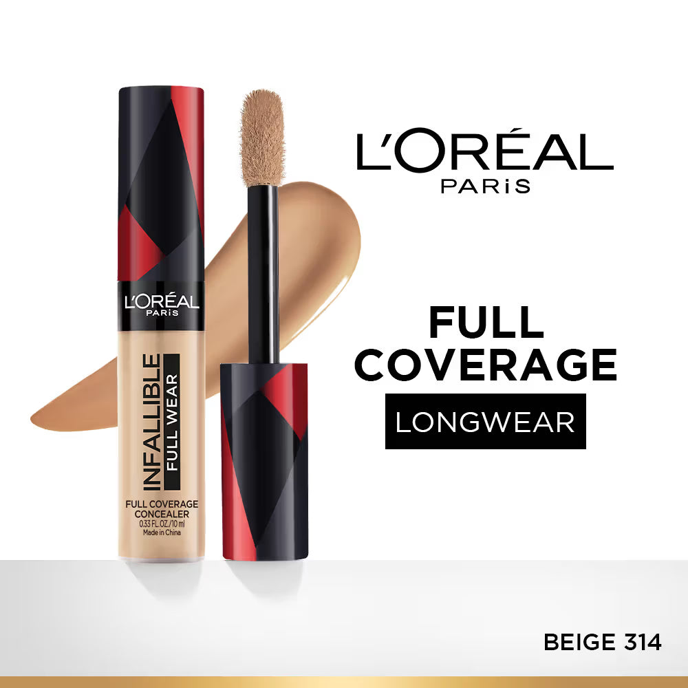 LOreal Paris Infallible Full Wear Concealer, Maximum Coverage, Sweat Proof & Heat Proof