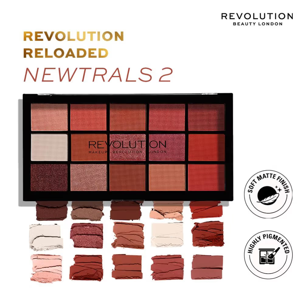 Makeup Revolution Reloaded Eyeshadow Palette-15 Smooth & Rich Shade-High Pay Off Formula