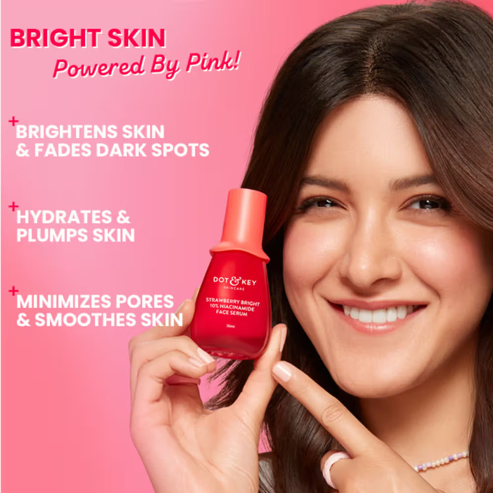 Dot & Key Strawberry Bright 10% Niacinamide Face Serum, Brightens & Smoothes Skin, All Skin Types