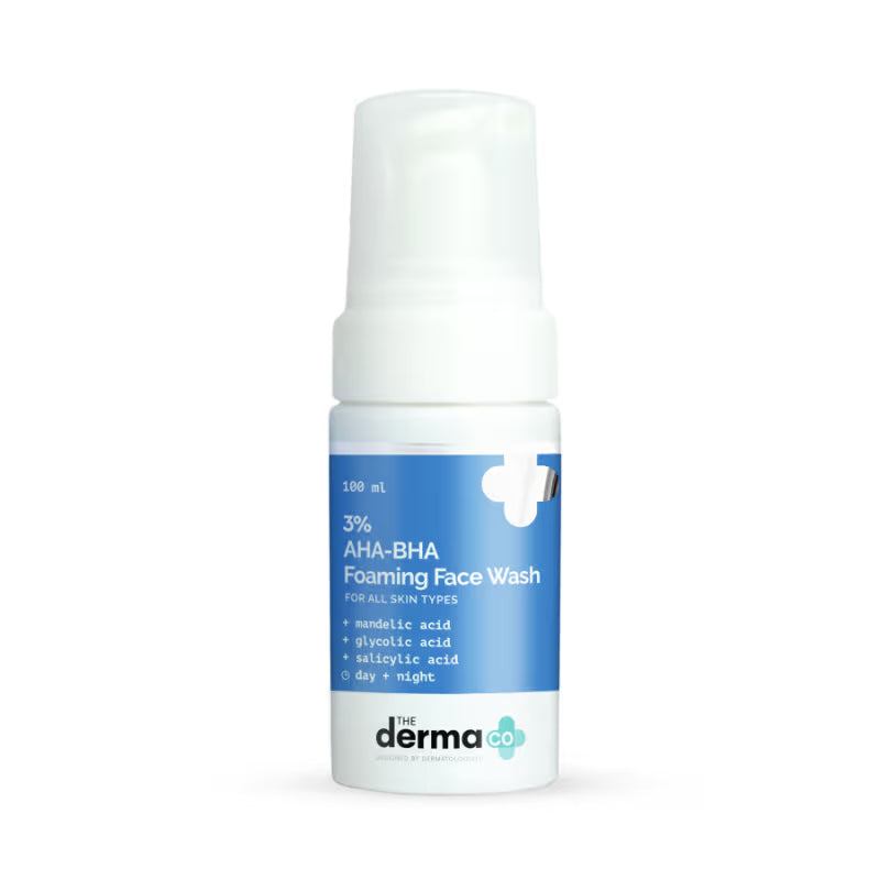 The Derma Co 3% AHA-BHA Foaming Face Wash for Acne Control