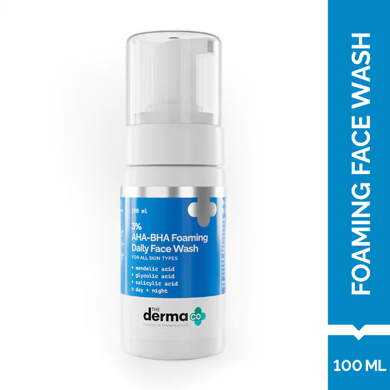The Derma Co 3% AHA-BHA Foaming Face Wash for Acne Control