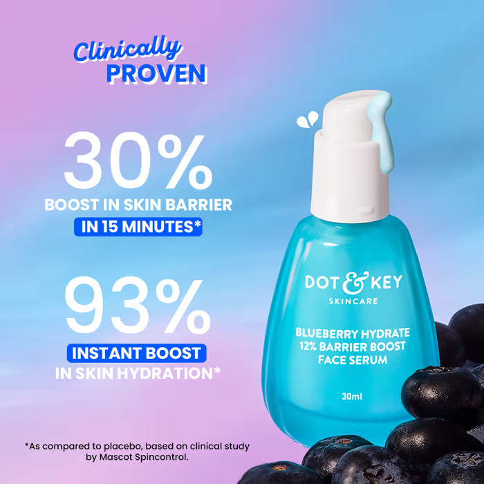 Dot & Key Blueberry Hydrate 12% Barrier Boost Serum, With 7 Ceramides, Heals Dry, Damaged Skin