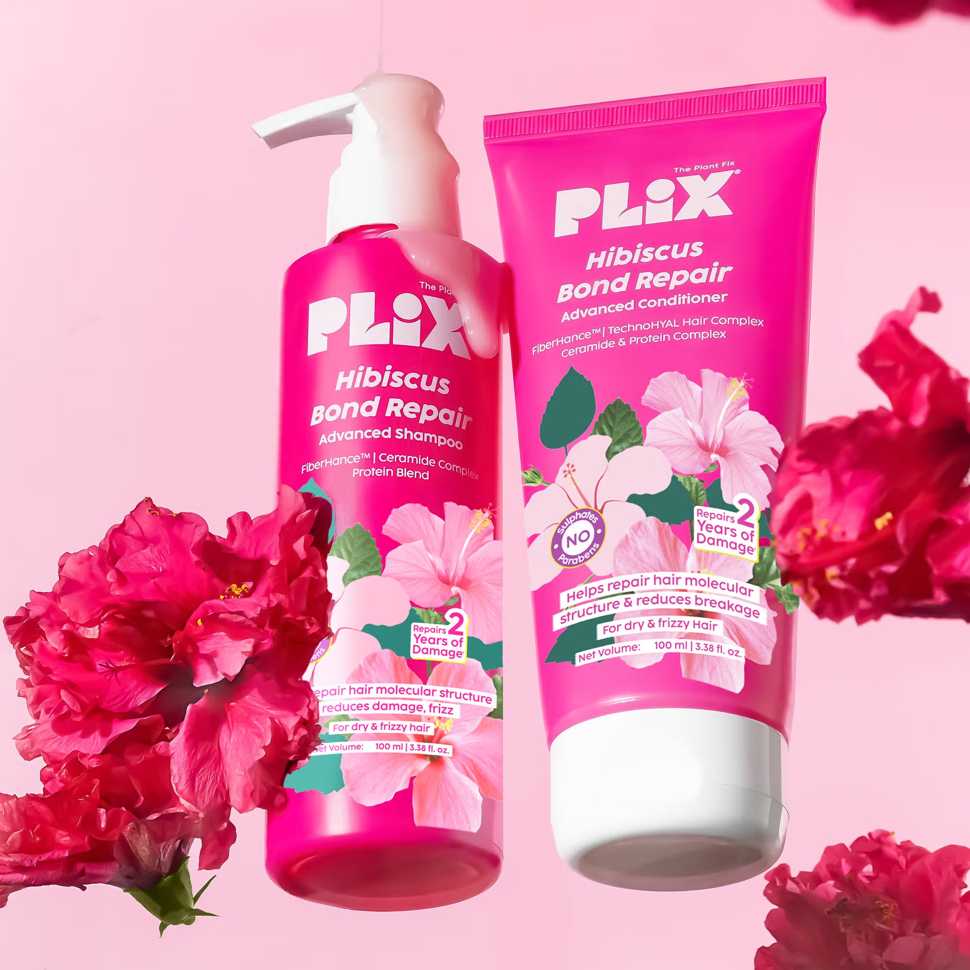 Plix The Plant Fix Hibiscus Bond Repair Advanced Shampoo & Conditioner