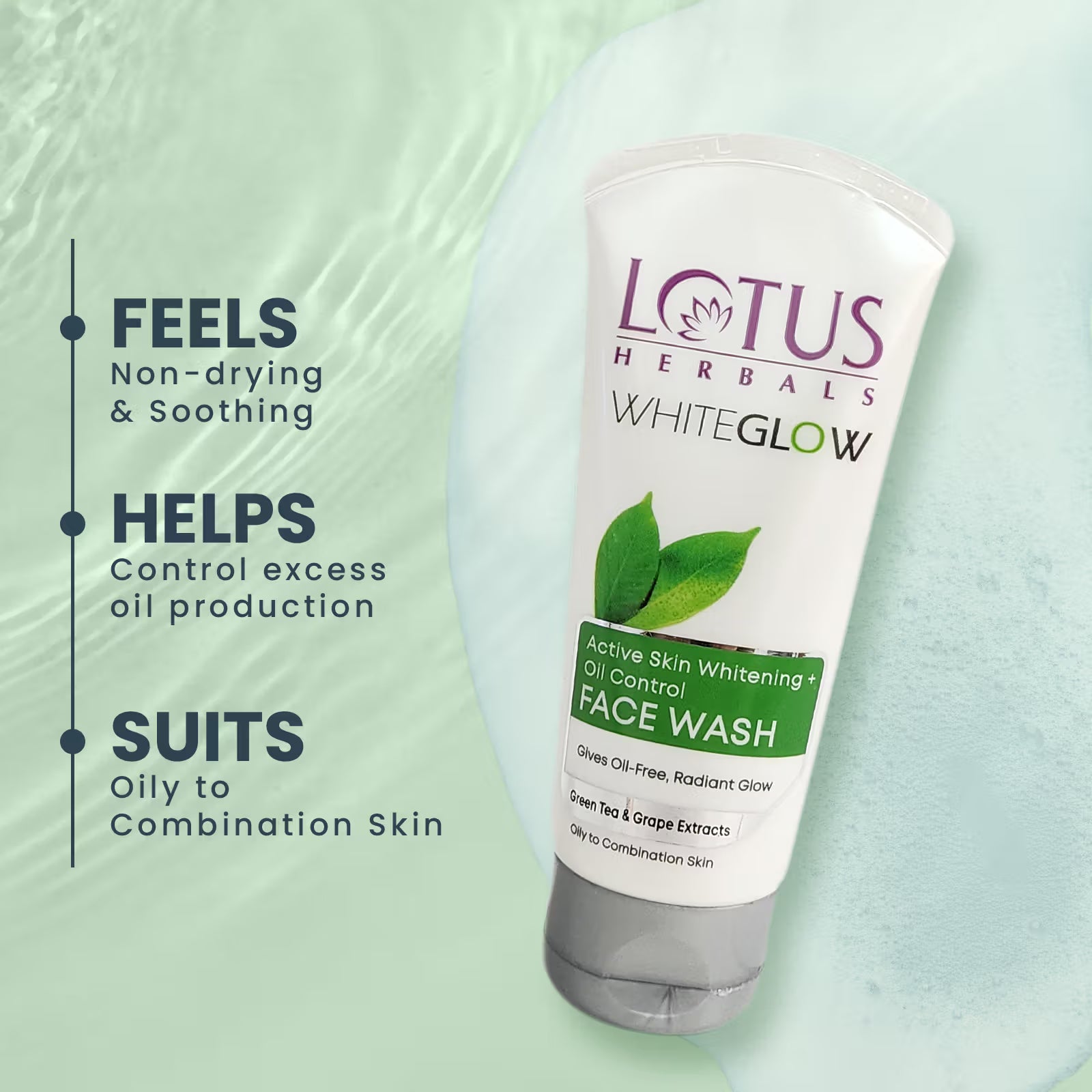 Lotus Herbals WhiteGlow Active Skin Whitening + Oil Control Face Wash
