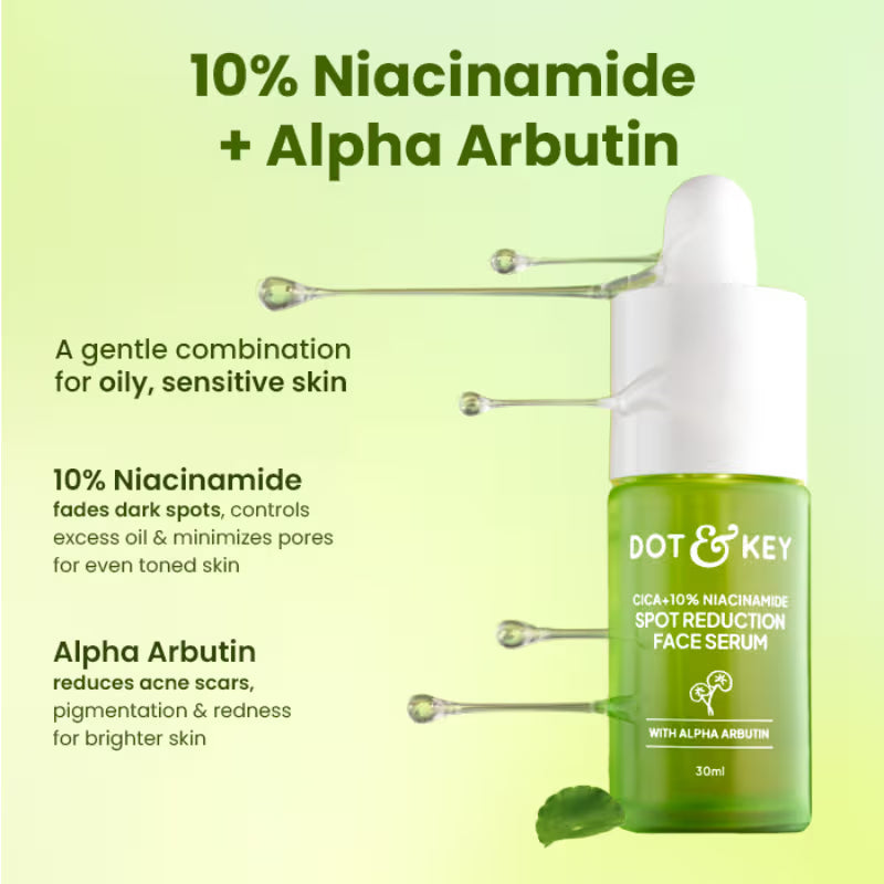 Dot & Key Cica + 10% Niacinamide Spot Reduction Face Serum, Treats Acne Scars & Dark Spots