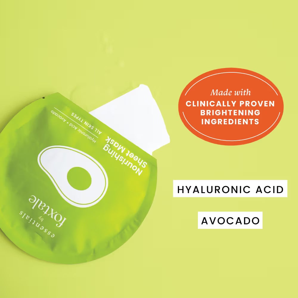 Foxtale Essentials Nourishing Sheet Masks - Hyaluronic Acid & Avocado